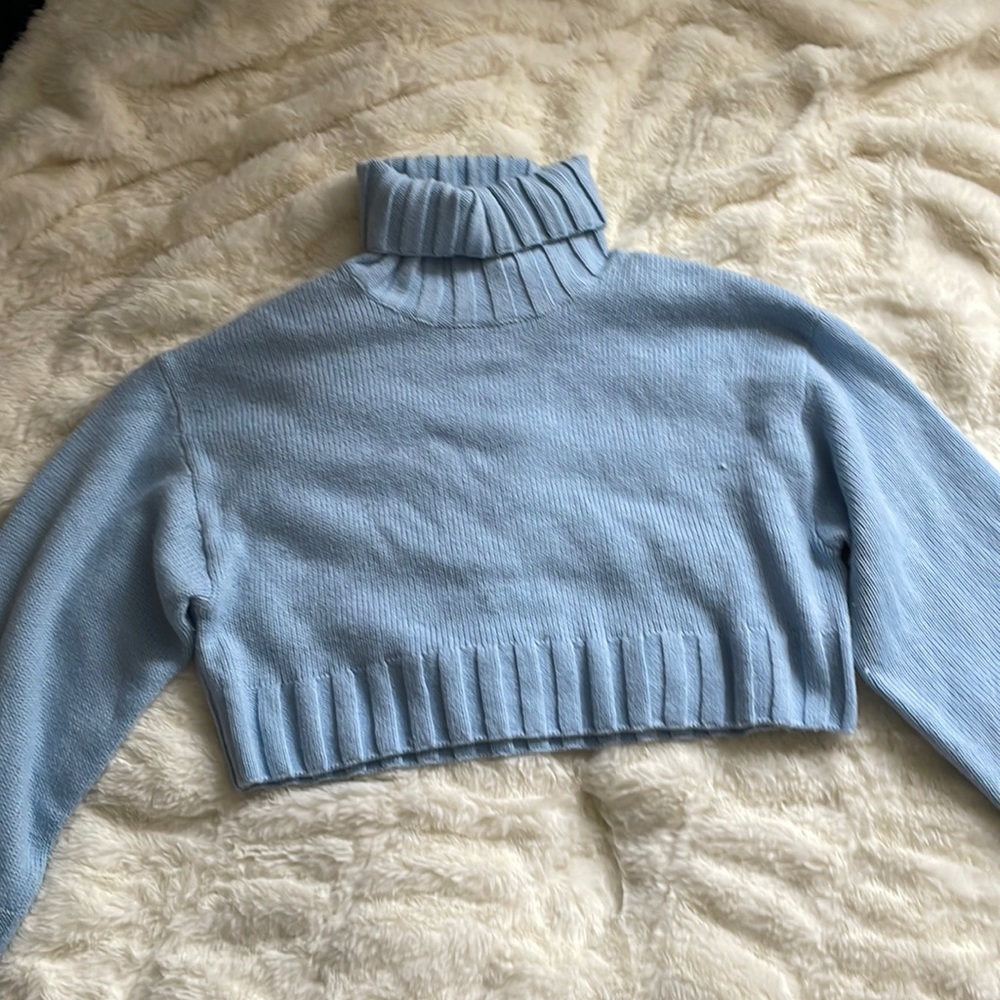 h and m cropped turtleneck sweater